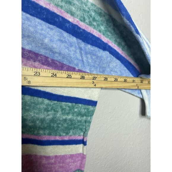 Sundance Johanna Lightweight Blue Striped V Neck Casual Sweater 100% Cotton XXL - Picture 6 of 8